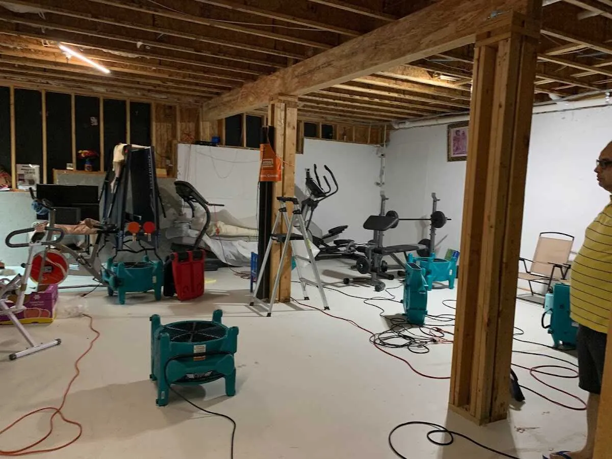Basement drying equipment setup for Structural Drying in Winterset